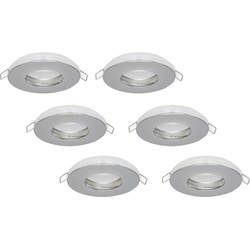 Groenovatie Inbouwspot, Rond, Waterdicht IP44, Chroom, 6-Pack