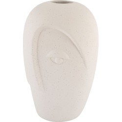 Ceramic Vase - Vase in sand ceramic with face  12,5x13x19,5 cm