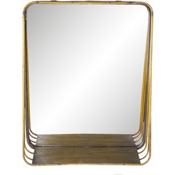 Clayre & Eef Spiegel  34x42 cm Koperkleurig Metaal Rechthoek Grote Spiegel