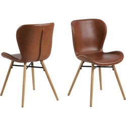Eetkamerstoel Zaria PU-Leer Bruin - Giga Living - Set van 2