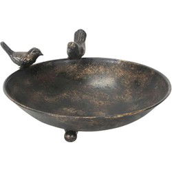 Meuwissen Agro Vogelbad/voederschaal - bruin - metaal - 25 x 22 x 10 cm - drinkschaal voor tuinvogels - Vogelvoederschalen