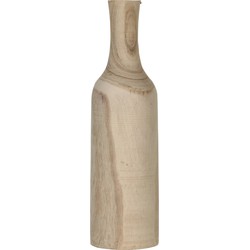 1x Decoratie fles vaas/vazen van hout 47 x 14 cm bruin - Vazen