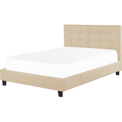 Beliani ROCHELLE - Tweepersoonsbed-Beige-Polyester