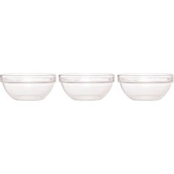 3x Salade serveerschalen glas 20 cm - Saladeschalen