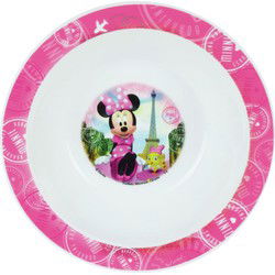Disney Minnie Mouse bordje - diep - D16 cm -kunststof - ontbijtbord - Kinderservies