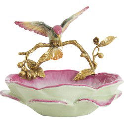Light&living Schaal 24x21x20 cm HUMMINGBIRD roze+geel+brons