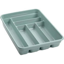 PlasticForte Bestekbak - 6-vaks - mintgroen - 40 x 30 x 7 cm - Bestekbakken
