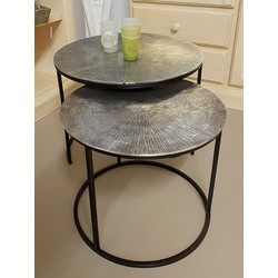 SVJ Salontafel - 55x55x42 cm - Metaal - Zilver - Set van 2