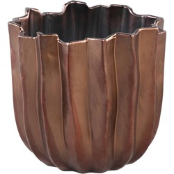 PTMD Bloempot Sigurdur - 18x18x17 cm - Keramiek - Brons