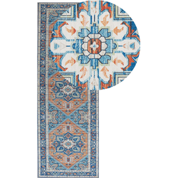 RITAPURAM - Laagpolig vloerkleed - Blauw - 70 x 200 cm - Polyester