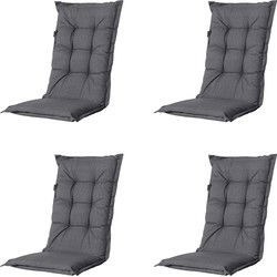 Madison -  Tuinstoelkussen Hoge Rug Manchester grey - Ca. 123x50 cm - Set van 4