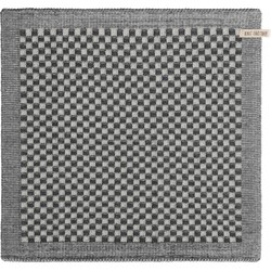 Knit Factory Keukendoek Cubes - Ecru/Antraciet - 50x50 cm