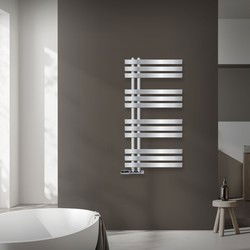 Badkamer radiator middenaansluiting 500x1000 mm chroom met wandaansluitset LuxeBath