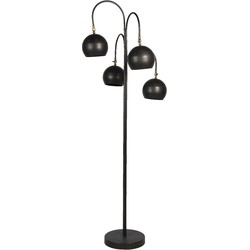 Clayre & Eef Vloerlamp  Ø 50x175 cm Zwart Ijzer Rechthoek Staande Lamp