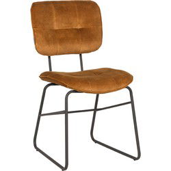 LABEL51 Eetkamerstoel Dez - Oker - Velours - Black Frame