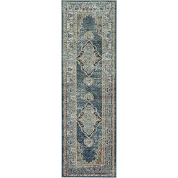 Safavieh Boho Indoor Geweven Vloerkleed, Crystal Collectie, CRS500, in Blauw & Geel, 66 X 213 cm