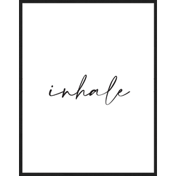 Any Image Print 'Inhale' - Schilderij - Wanddecoratie - Inclusief beukenhouten lijst - Poster - 73x93cm - Zwarte lijst met Passe Partout