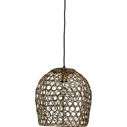 PTMD Rustin Ronde Hanglamp - H26 x Ø30 cm - Metaal - Goud
