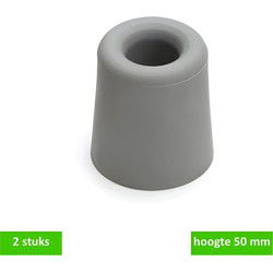 Deurbuffer rubber 50mm grijs 2st