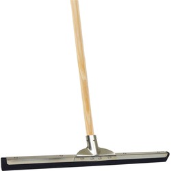 Vloertrekker/douchetrekker voor water metaal/rubber 75 cm met houten steel 150 cm - Vloertrekkers
