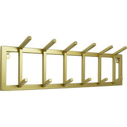 LOFT42 Kapstok Jaimy Single - Goud – Metaal – 6 dubbele haken - 80x24x12
