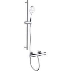 4bathroomz® Flower Silver Thermostaatkraan met Glijstang - Chroom