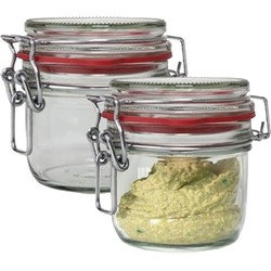 Weckpot/inmaakpot - 2x - glas - 125 ml - beugelsluiting - transparant - Weckpotten