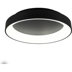 Zacht ronde mat zwart multifunctionele plafondlamp LED 48W 2600-6000K