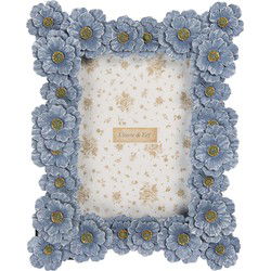 Clayre & Eef Fotolijst 13x18 cm Blauw Kunststof