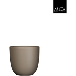 Tusca pot rond taupe mat h16xd17 cm - Mica Decorations