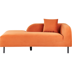 Beliani LE CRAU - Chaise longue-Oranje-Fluweel