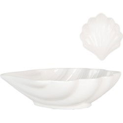 Clayre & Eef Kom Schelp 16x15x4 cm Wit Keramiek