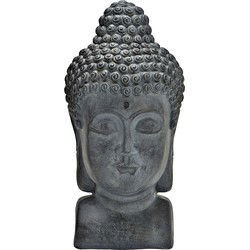 Buddha hoofd van poly grijs (B/H/D) 25x50x25cm
