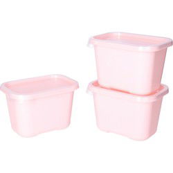 Juypal Vershoudbakjes nestbaar - BPA vrij - meal prep - 3x stuks van 1 liter - roze - Vershoudbakjes