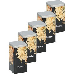 5x Metalen pasta/macaroni voorraadbussen 18,5 cm - Voorraadblikken