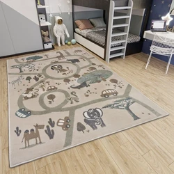 Kindervloerkleed - Adventures Dierentuin Bruin/Grijs - 120 X 170 CM