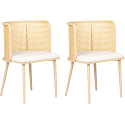 KOBUK - eetkamerstoel set van 2 - Lichtbeige - Metaal