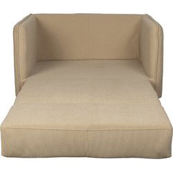 Slaapbank Beige Ribstof - 110x89x78cm - Jopie