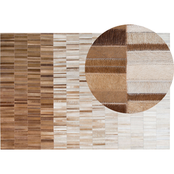 YAGDA - Laagpolig vloerkleed - Beige - 140 x 200 cm - Koeienhuid leer