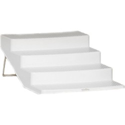 Kruidenrek met 4 niveaus van wit plastic 26 x 18 x 9 cm