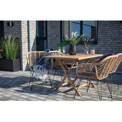 Eettafel Teakhout 120cm - Naturel - Buitentafel