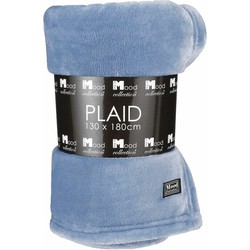 Fleece deken/fleeceplaid korenblauw 130 x 180 cm polyester - Plaids