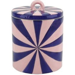 Deco Jar -Swirl-  Dolomite - Blue/Pink - 11x11x14,5cm