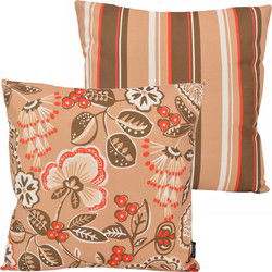 Sierkussen Flower / Stripe - Beige Outdoor | 45 x 45 cm | Katoen