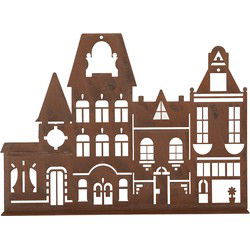 Clayre & Eef Decoratie Beeld Huis Bruin Metaal