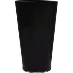 Vaas/bloemenvaas van glas - zwart - conisch model - 40 x 25 cm - Vazen