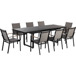 VALCANETTO/BUSSETO - Tuinset voor 8 - Zwart - Aluminium