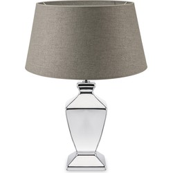 Moderne tafellamp Melrose - grijs - tafellamp Class zilver inclusief lampenkap 35/30/19cm - tafellamp hoogte 50 cm - geschikt voor E27 LED lamp - Tafellamp geschikt voor woonkamer, slaapkamer, thuiskantoor edit