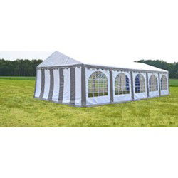 Premium Partytent PVC 4x10x2 mtr in Wit-Grijs