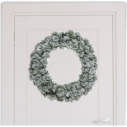 Kerstkrans groen met sneeuw 60 cm dennenkransen versiering/decoratie - Kerstkransen
